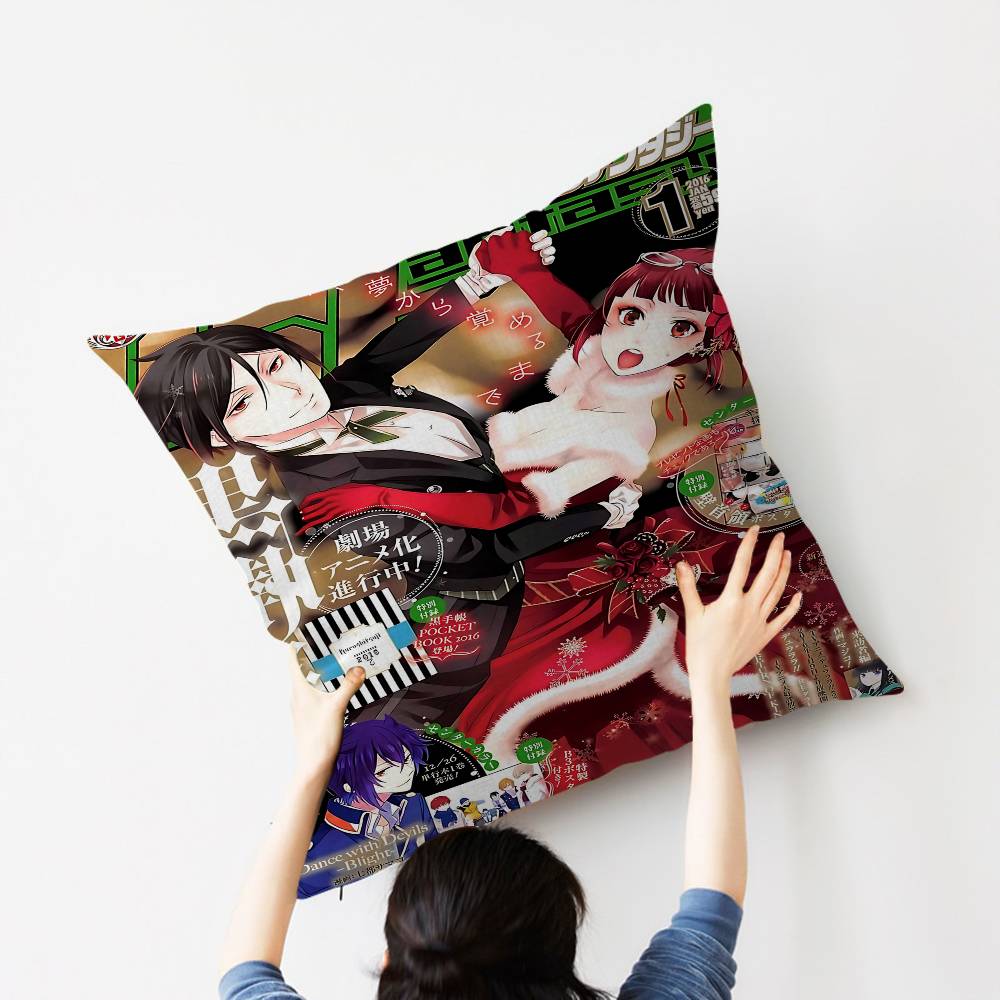 Anime Black Butler Maple Design Cushion Cover Happy Autumn Harvest Decor Holiday Decorati Pillow Cover