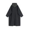 Womens Oversized Fleece-Lined Hooded Coat Winter Loose Casual Long Outerwear In Gray Beige Black