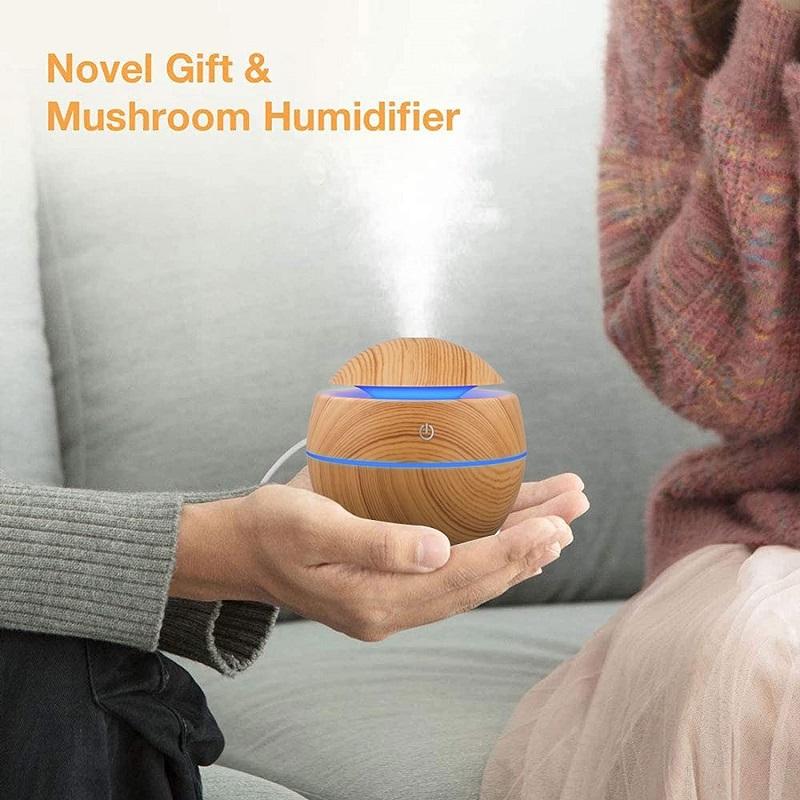 Creative Vase Humidifier Wood Grain Usb Colorful Lamp Office Air Humidifier Ball Marquee Essential Oil Diffuse Aroma Diffuser