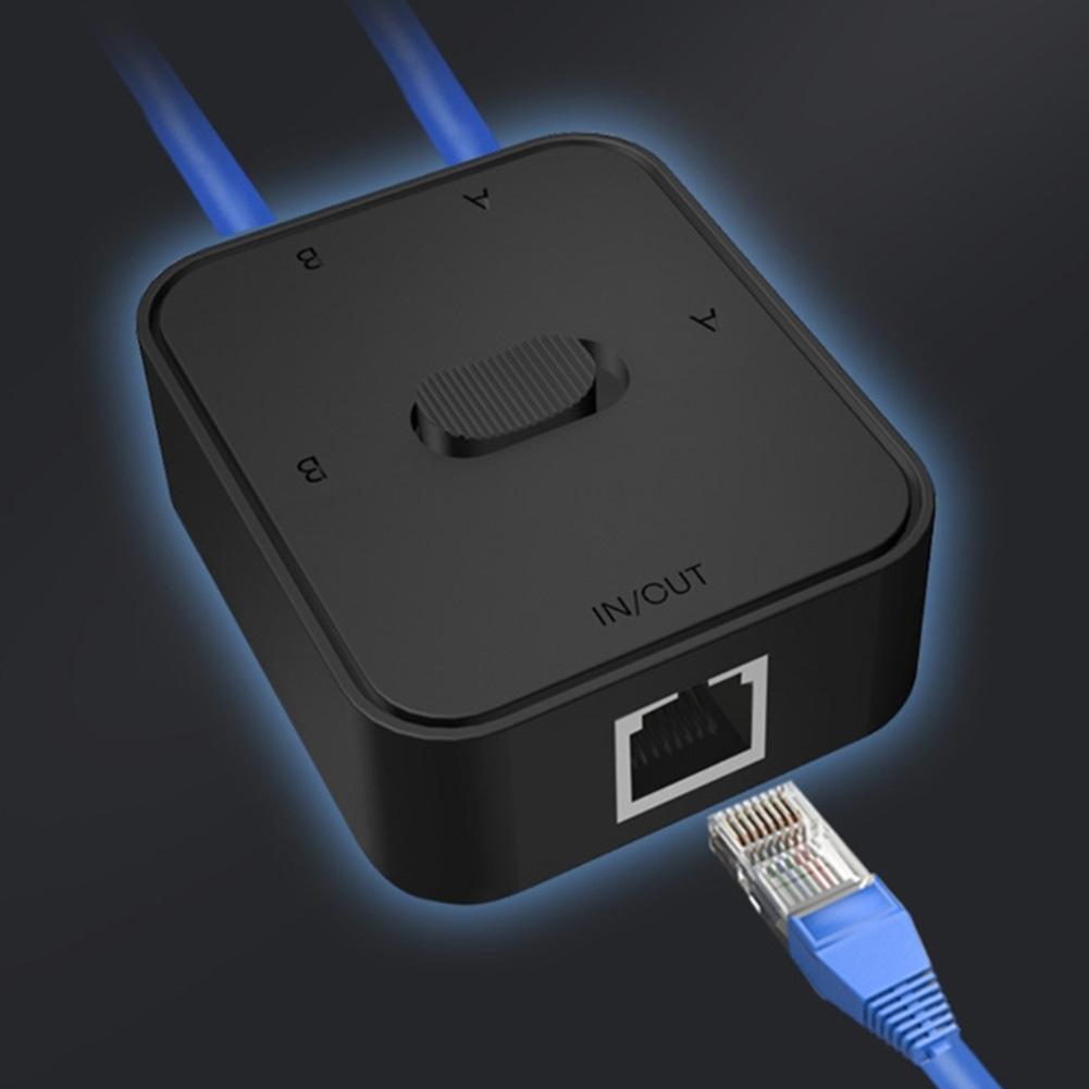 2 Port RJ45 Gigabit Network Distributor Network Switch Selector 1000Mbps Network Switcher Splitter 2 in 1 Out/1 in 2 Out