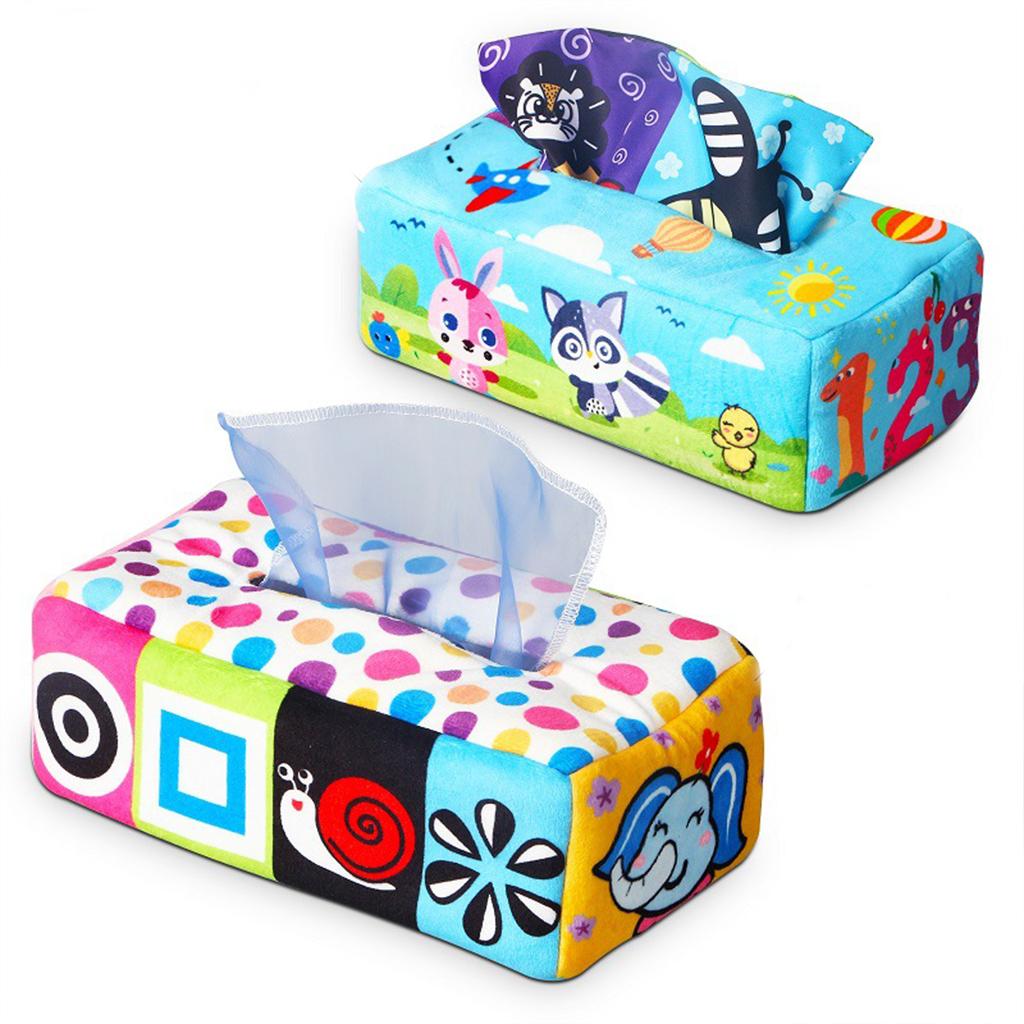 Baby Tissue Box Scarf Crinkle Tissues Play for Developmental Preschool Montessori toy