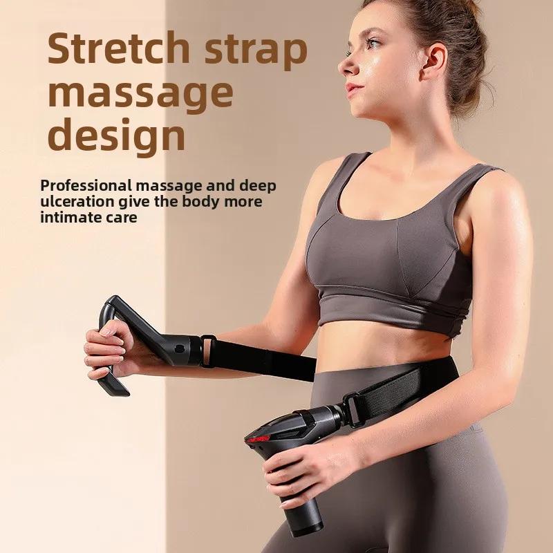 Portable Extended Handle Muscle Deep Tissue 3 In 1 Fascial Percussion Massage Gun Neck and Shoulder Back Vibration Massage Gun