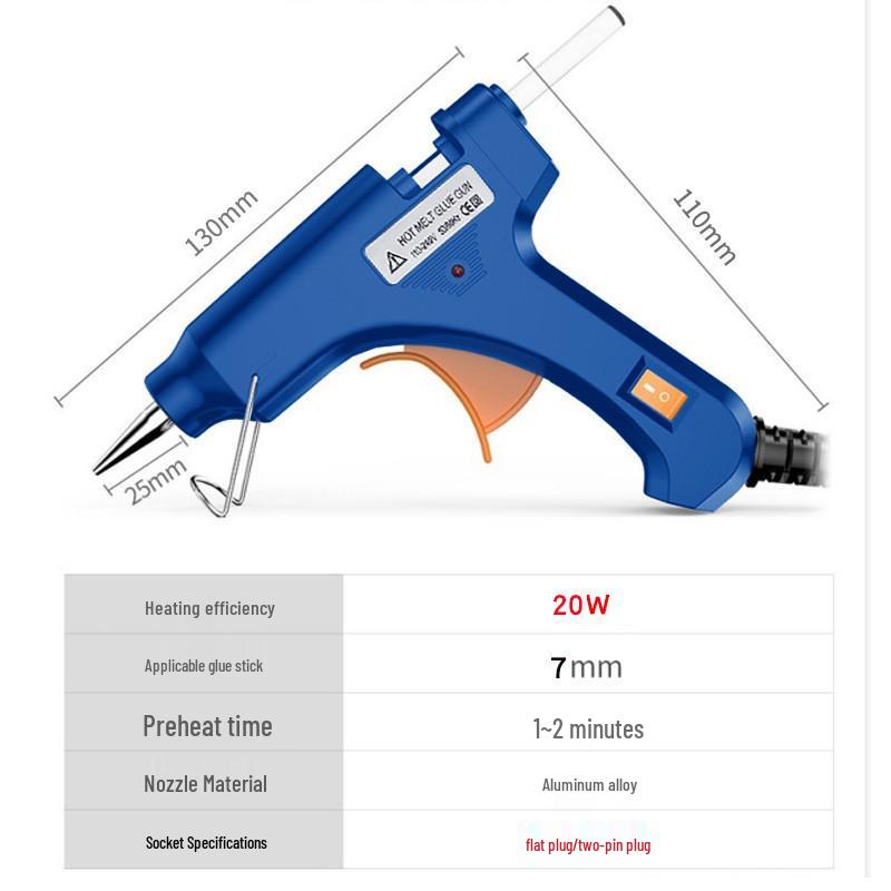 Popular 20W Hot Melt Glue Gun for DIY Jewelry and Crafts with Glue Sticks