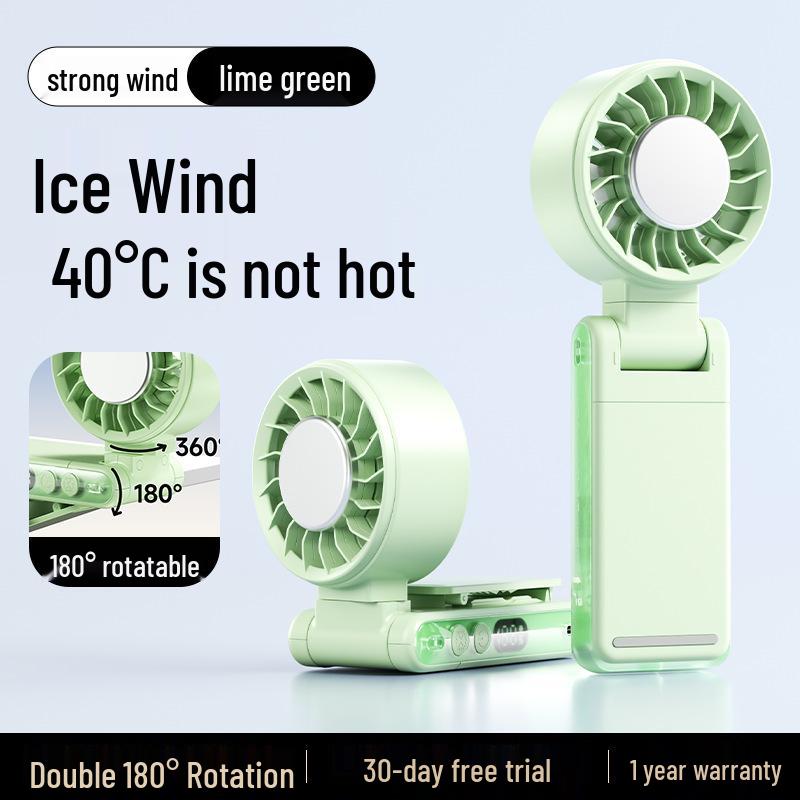 Portable Neck-Hanging High-Speed Cooling Fan with USB, Digital Display & Folding Design Cooling Folding