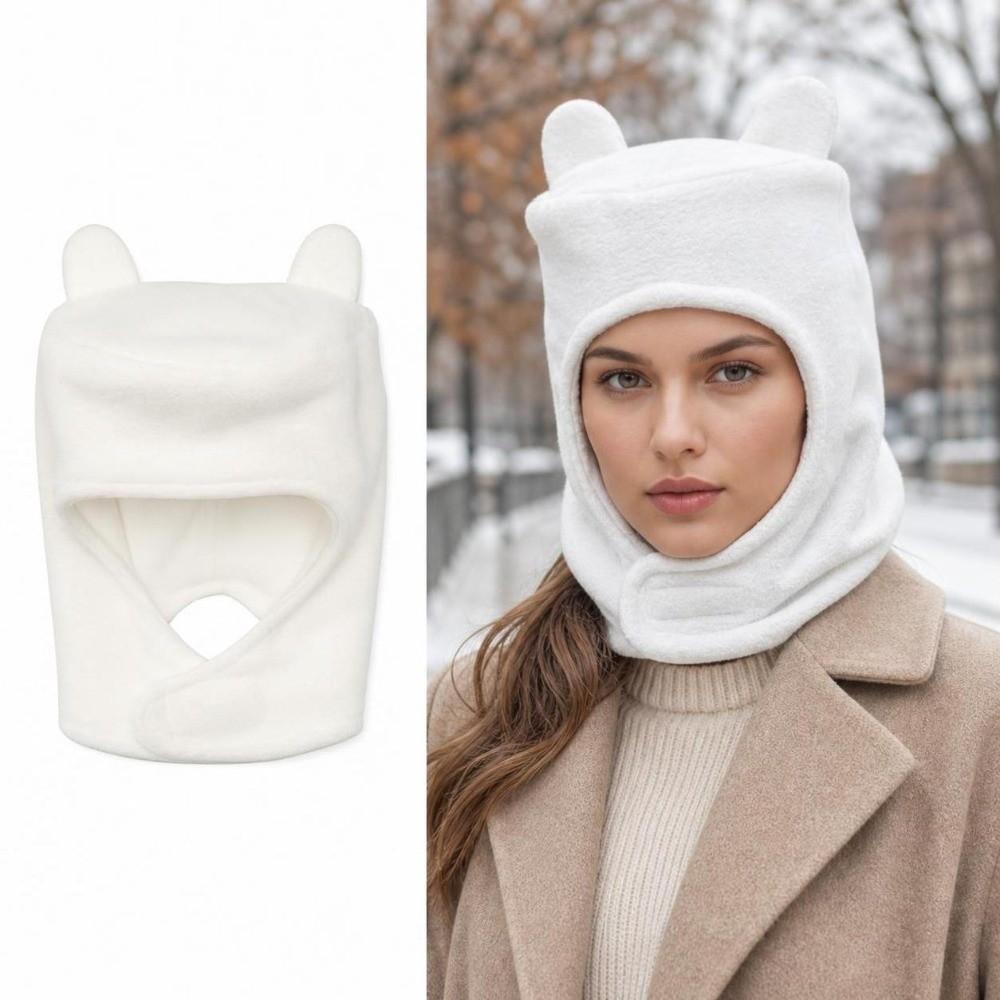 Windproof Bear Ears Balaclava Thick Warm Neck Warmer Hat Balaclava Face Mask  Outdoor Skiing