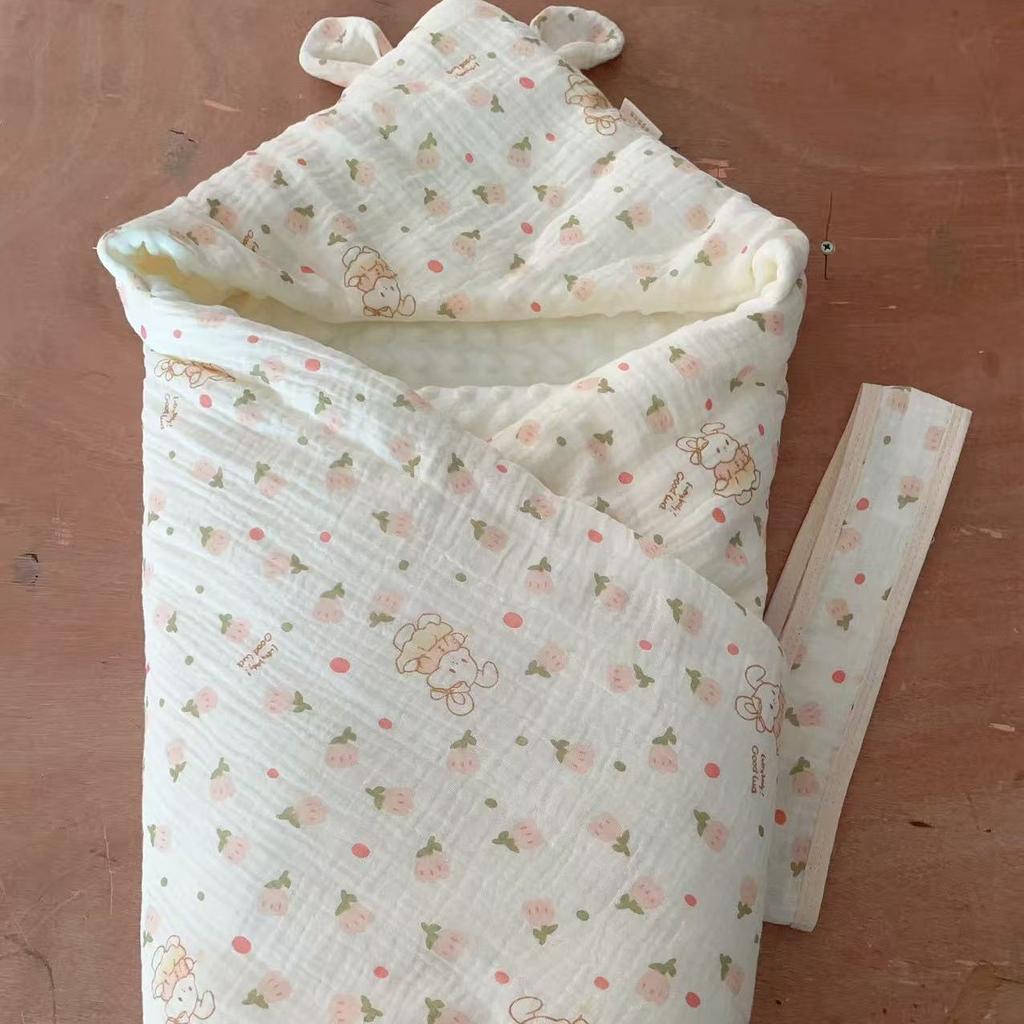 Crêpe Bohnen Bohnenklammer Baumwollsteppdecke Säugling Mit Kapuze Baumwolle Winddicht Außen Decke Neugeborenes Baby Steppdecke