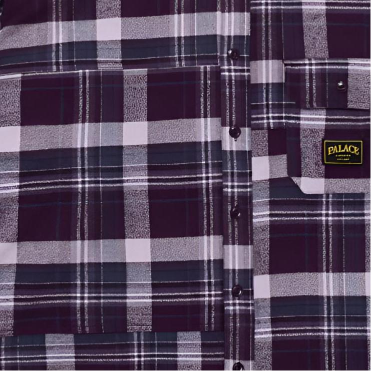 Palace Sobrecamisa Lumber Yak Patch Roxo Tops Unissex P29SHT027