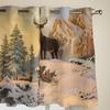 Deer On Snowy Mountains Window Curtains For Living Room Bedroom Luxury Modern Kitchen Curtains Fabric Drapes