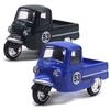 MORYTRADE Nostalgic Toy Retro Classic Pull-Back Car Diecast Miniature Car, Ages 6+, Set of 2 Three-Wheeled Trucks, Blue and Green