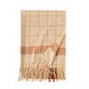 Soft Faux Cashmere Plaid Scarf Women Winter Warm Wrap With Fringe Streetwear Style