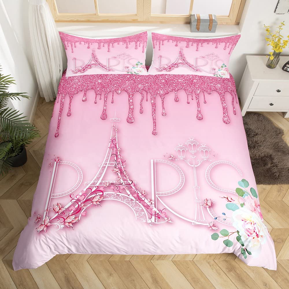 Silver Glitter Bedding Set Bling Party Decorations Duvet Cover For Kids Boys Girls Teens Diamond Comforter Cover Room Decor 3Pcs