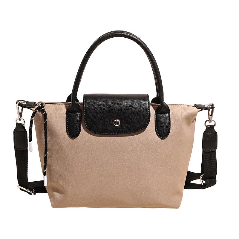 Minimalist Color-Block Oxford Cloth Handbag: Versatile, Fashionable Shoulder Bag with Unique Texture.
