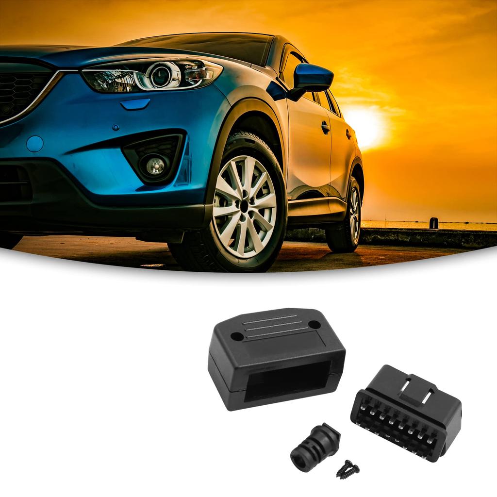 ACROPIX Adapterbuchse OBD 2 Stecker 16 Pin Männlich mit Gehäuse-Kit Universal Schwarz 1 Stück