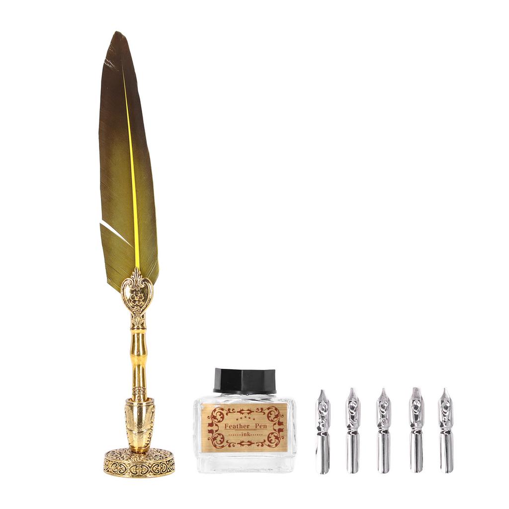 Feather Pen Fluent Comfortable Writing Vintage Elegance Exquisite Workmanship Quill Feather Pen for