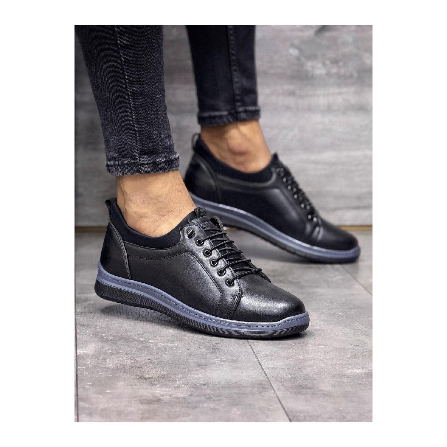 

Men s Black Stitched Orthopedic Comfortable Daily Shoes Wsb1026 40 коричневый