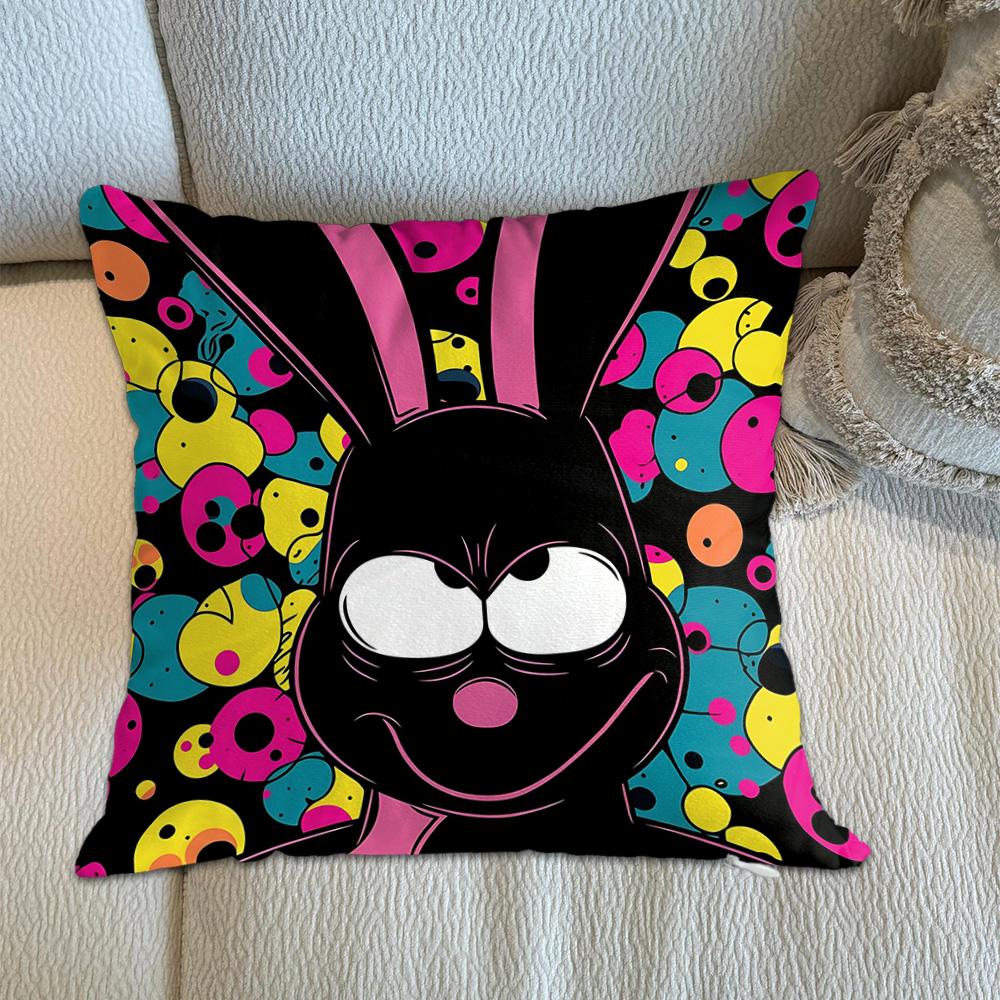 Kawaii Cartoon Animal Graffiti Pillows Decorative Cushion Covers 45X45 Cushions Cover Home Decor Items Decorations Bedroom
