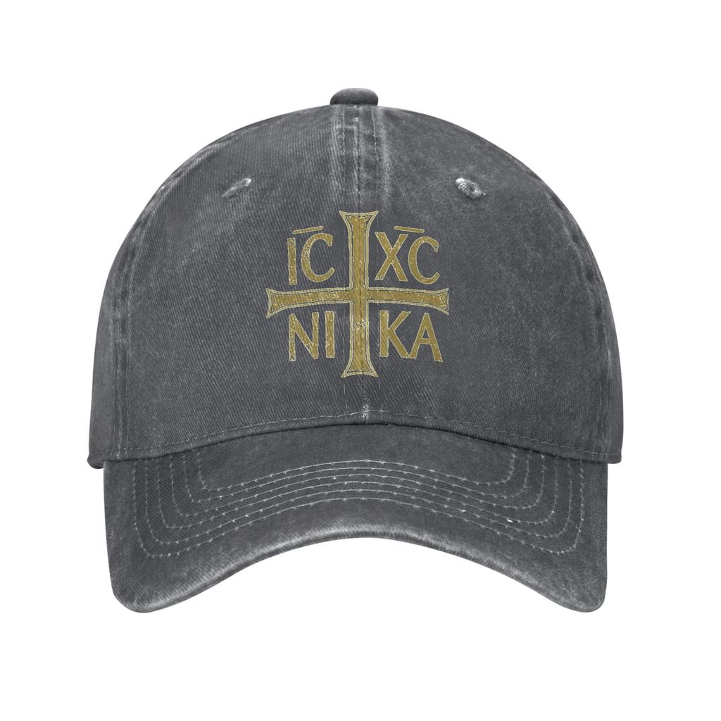 Washed Baseball Cap IC XC NIKA Cross Orthodox Christianity Summer Hip Hop Hats For UnisexTeens Outdoor Sports Sun Snapback Cap