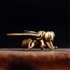 Old Bronze Fly Insect Charm Artisanal Detailed Engraving Thin Permanent Jewelry For Everyday Wear