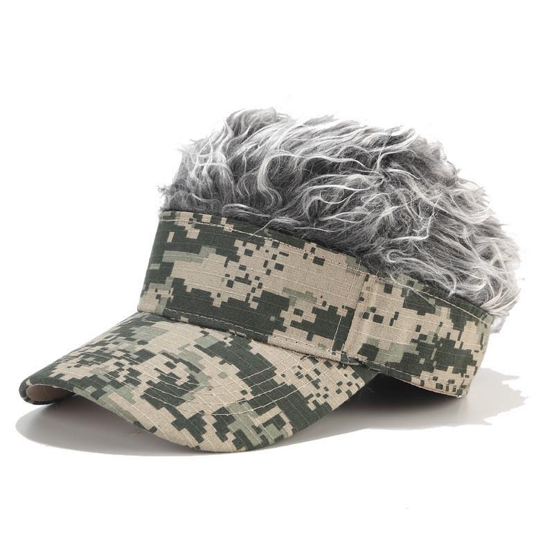 Men Women Wig Camouflage Color Baseball Cap Hip Hop Versatile Sun Hat Cap Visor