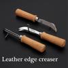 Leather Edging Creaser Tool with Wood Handle Leather Craft Scriber Marking Tool Adjustable Leather Creaser Working Tool