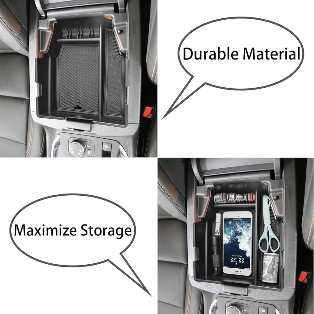 RUNROAD Center Console Organizer Tray Compatible With Chevy Traverse 2018- Accessories, Ert Secondary Storage Box ABS Material Armrest Tray Black