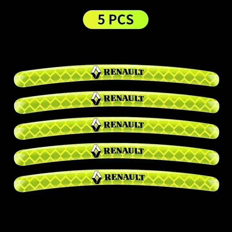 5/10/15/20Pcs Car Wheel Hub Sticker High Reflective Stripe Tape For Renault TDACIA Logan Scenic Loguna Kadjar Twingo Accessories