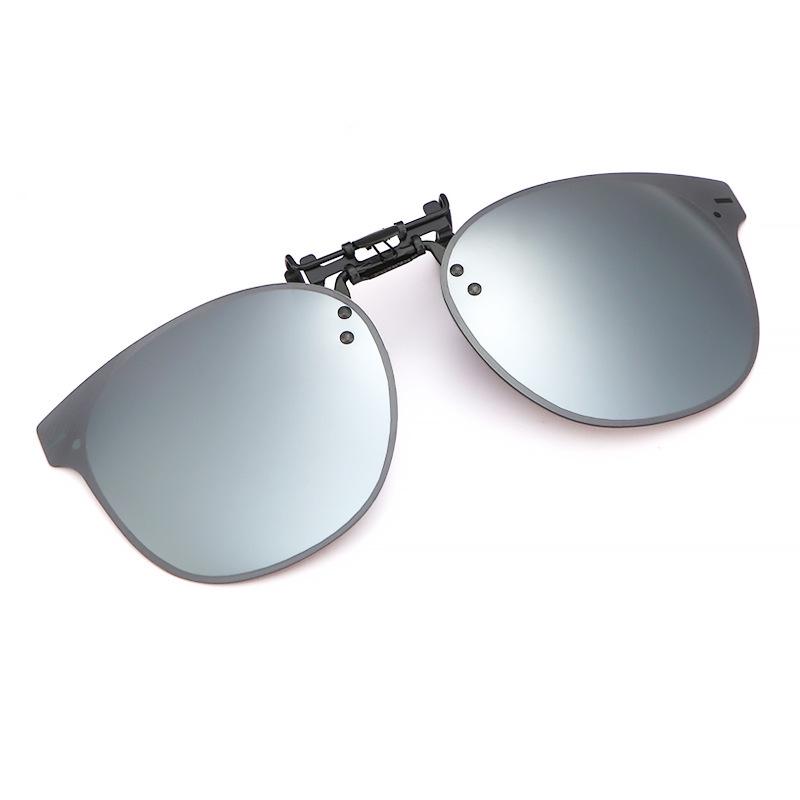 Frameless Flip-up Polarized Clip-on Sunglasses for Men & Women - Polygonal Design Driving Glasses