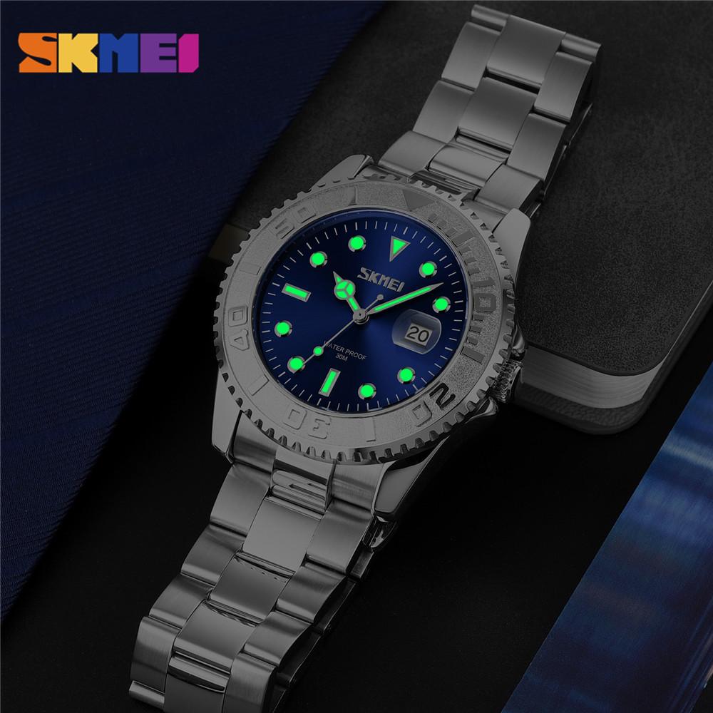 Skmei Vintage Diver Water Ghost Classic Quartz Wristwatches Men Waterproof Date Time Luminous Watches Clock Relogio Masculino