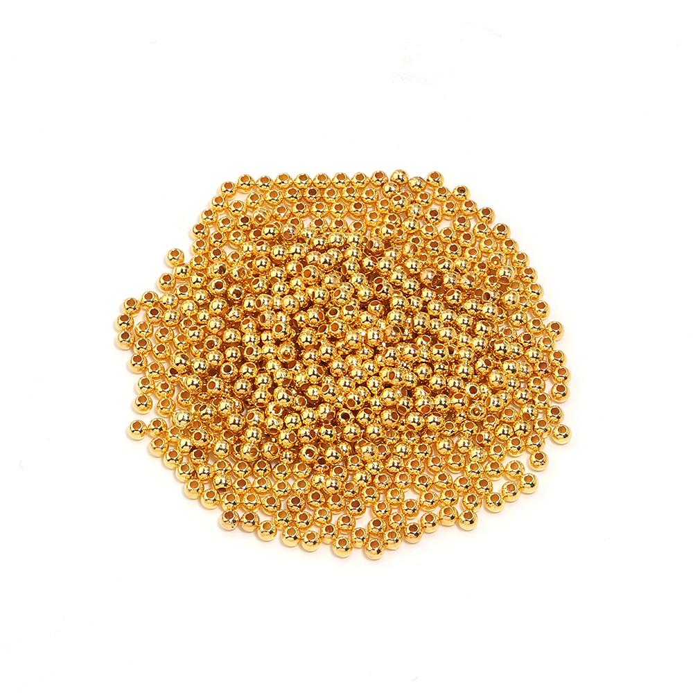 10-1000pcs ABS Imitation Pearl Beads 3-20mm Gold Round Loose Spacer Beads For DIY Jewelry Making Bracelet Necklace Acessories