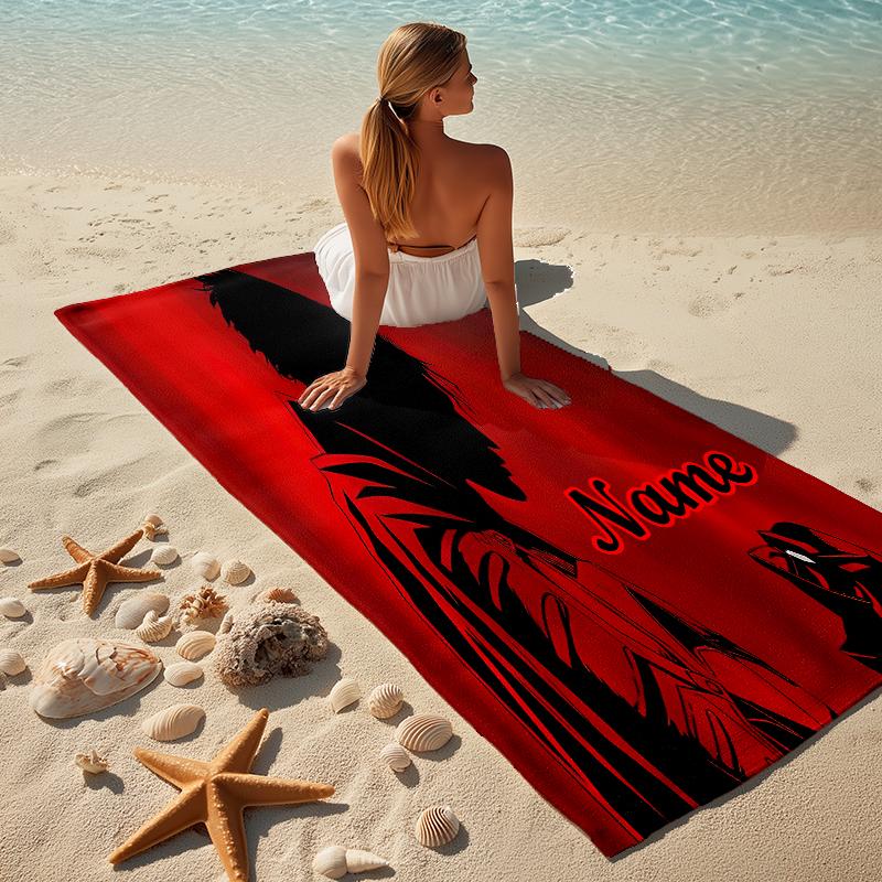 Custom Name Batman Saga Stylish Digital Printing Beach Towel Quick‑Drying Absorbent Blanket for Beach Pool Gym Travel