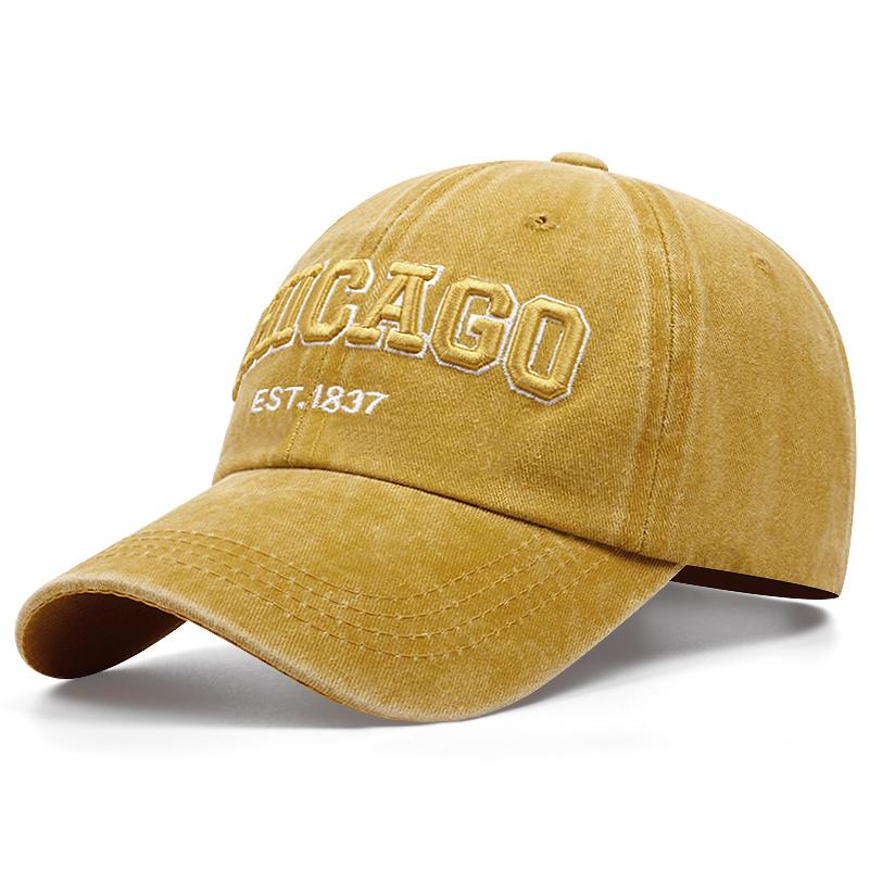 Cappellino da Baseball Chicago1837 Ricamato Lavato ad Acqua Cappellino alla Moda Street Hip Hop Cappellino Parasole da Esterno Cappellino Sportivo e per il Tempo Libero Unisex
