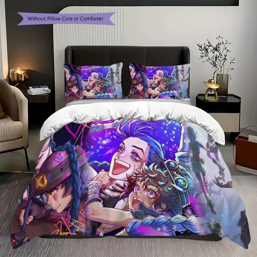 Fantasy Warriors Emblem Bedding (1 * duvet cover + 2 * pillowcase, without core) 2D Flat Duvet cover and pillowcase Soft and comfortable Bedding set