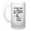 Chope À Bière - PLANETEE - J’peux Pas Je Préfère Les Lynx - Givré - Verre Trempé 470 Ml - Anse Recto-verso