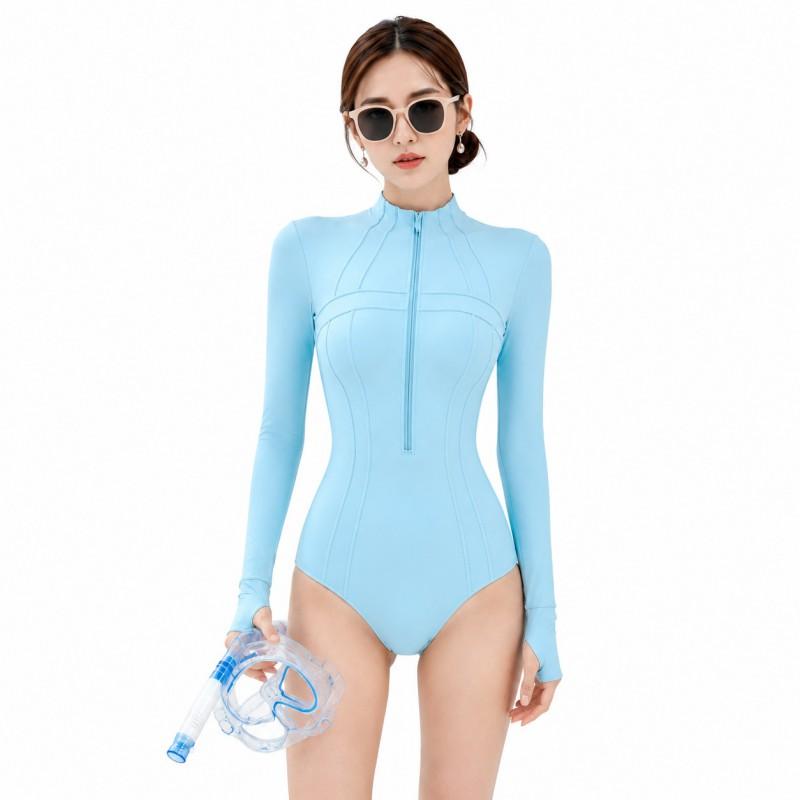 Womens UPF 50 Long Sleeve Rash Guard Swimsuit Full Body Sun Protection Diving Suit Surfing Swimming