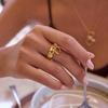Punk Rock Polished Geometric 18K Gold Plated Rings Waterproof Hypoallergenic Knot Finger Ring Versatile Daily Accessories Bijoux