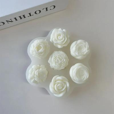 DIY Flower Rose Peony Silicone Mold Aroma Candle Plaster Ornaments Handmade Soap Mould