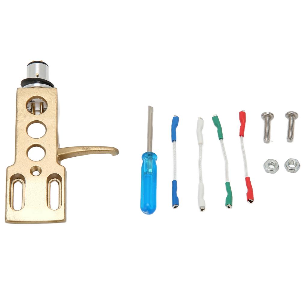 Vinyl Stylus Holder Aluminium Alloy Vinyl Record Phonograph Cartridge Holder with 4 Connection Wires