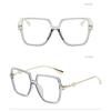 Fashion Oversized Square Eyewear Retro Womens Light Bloking Metal Frame Glasses Trend Optical Computer Eyeglasses