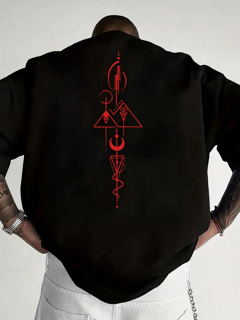 Unique Geometric Print 100 Cotton Men Woment Tshirt Summer Autumn Daily Outdoor Sports Party Casual Loose Street Short Sleeve