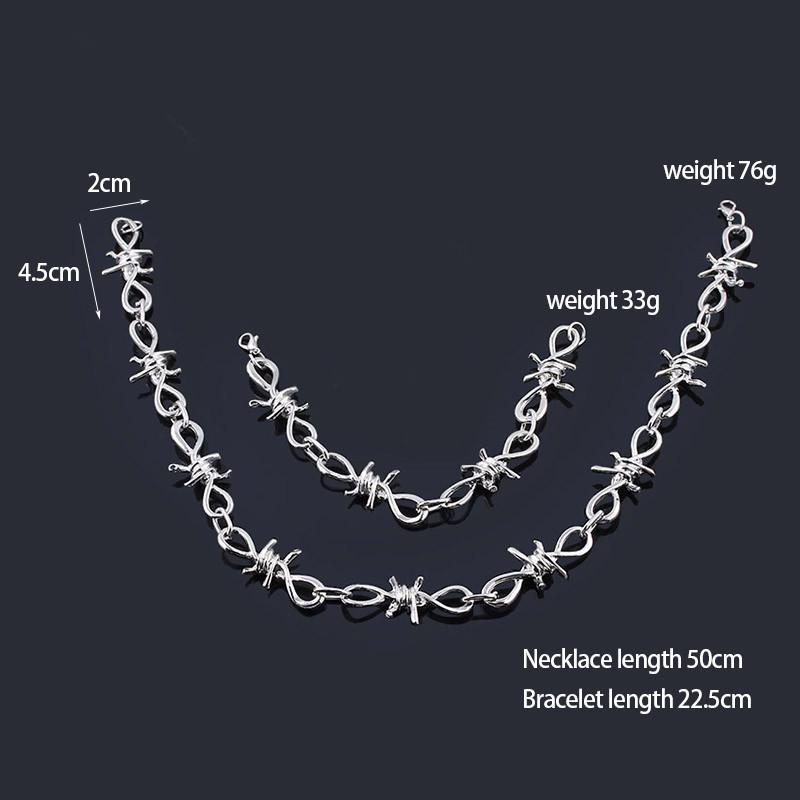 Minimalist Punk Choker Necklace & Bracelet Edgy Streetwear Hip Hop Jewelry for Women Men Gothic Chain Collarbone Gift