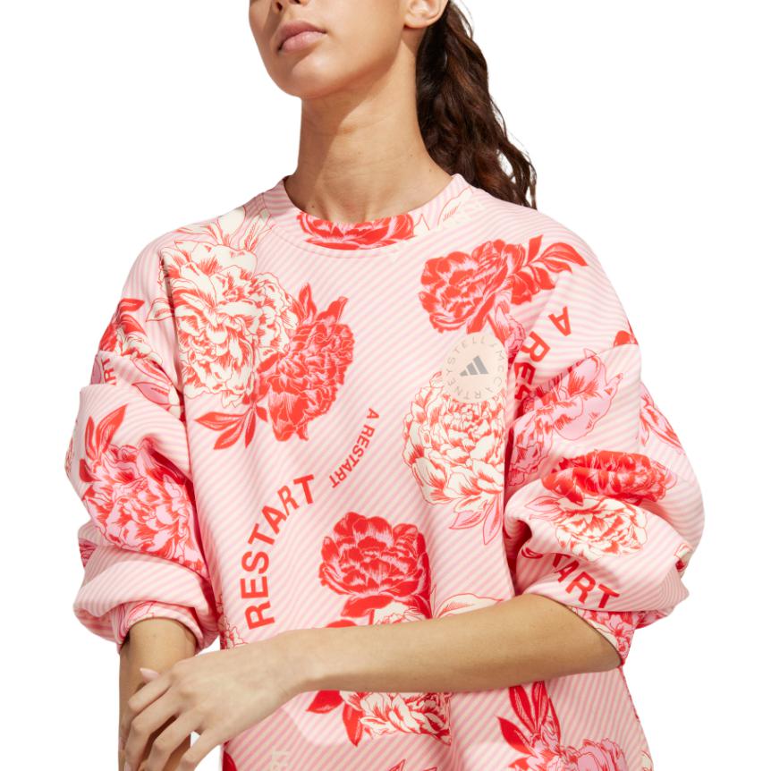 Adidas Sweatshirts Women's Pink Crew Neck Moderate Regular HR8080