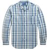 Polo Classic Fit Plaid Linen Cotton Work Shirt Men Shirts Blue MNPOWOV16824149