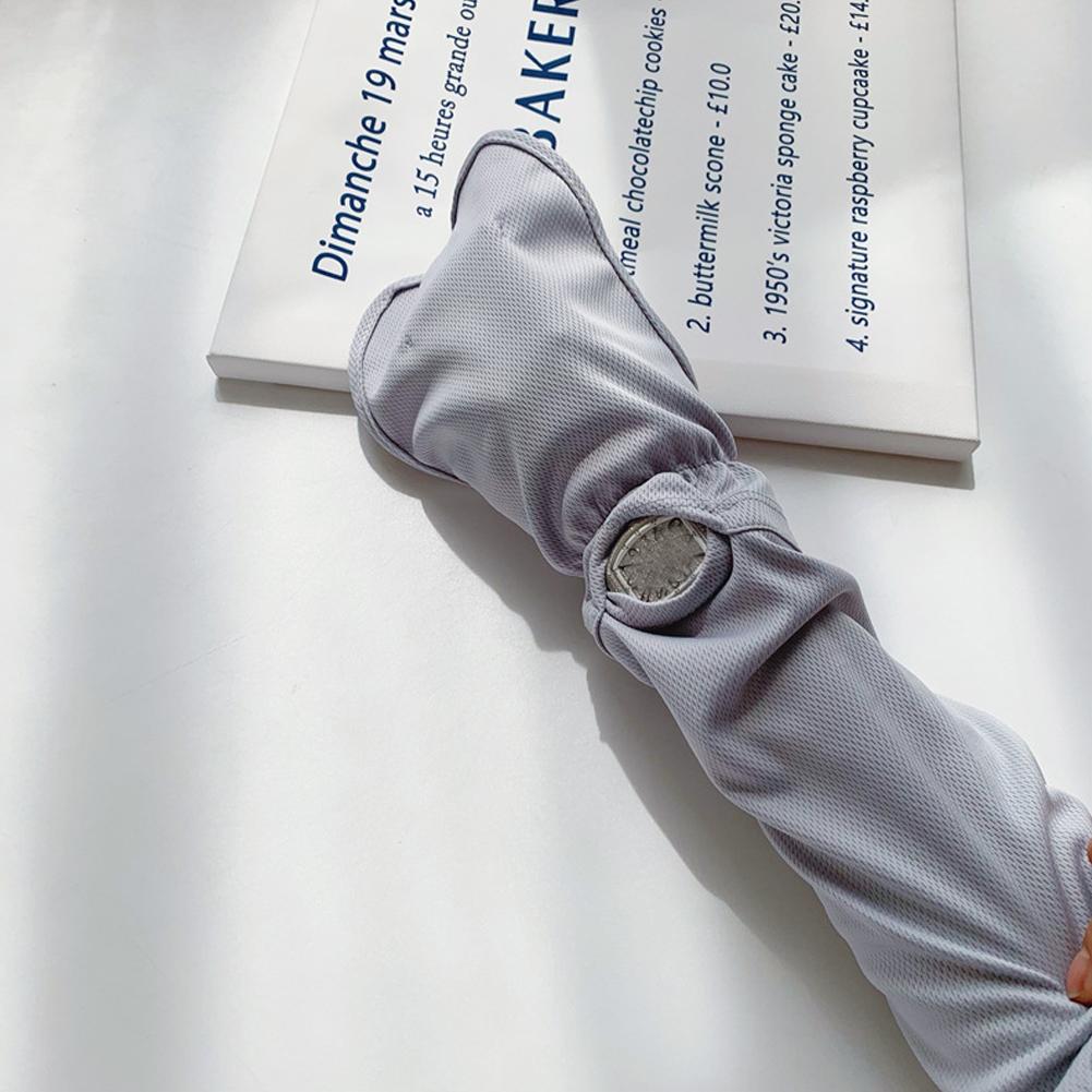 Jednobarevné velké rukavice z ledového hedvábí Dámské řidičské sluneční rukávy Volné prodyšné chrániče paží UV venkovní podkolenky