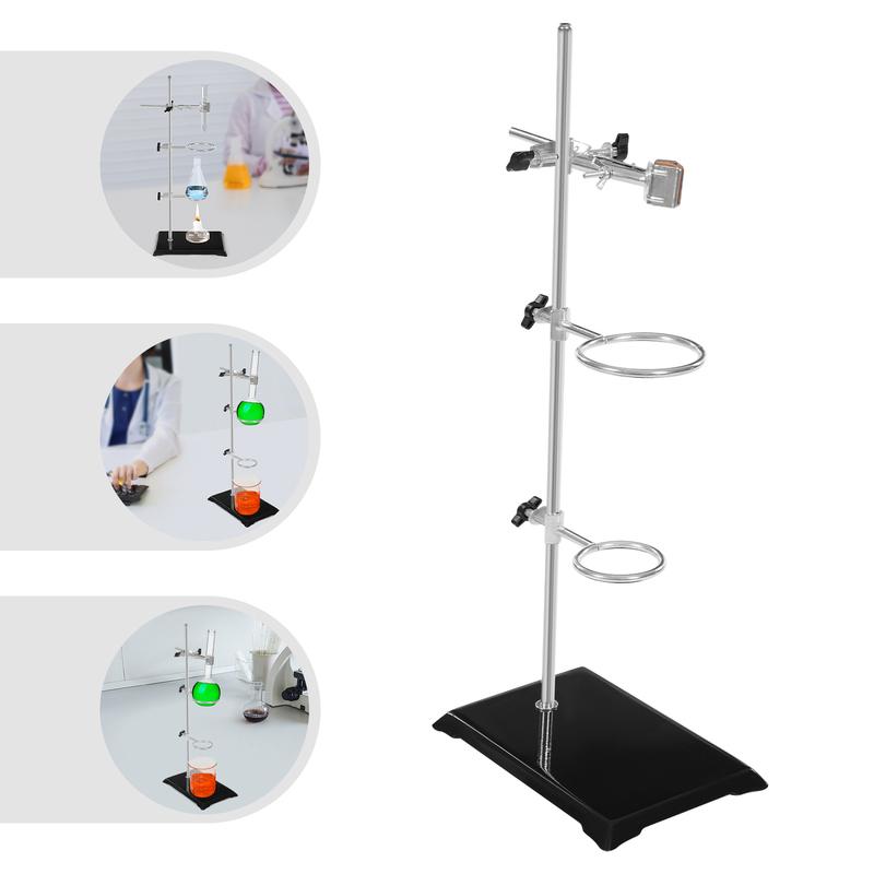 50cm Lab Stands with Support and Flask Condenser Clamp Scientific Supplies for Physics and Chemistry Experiments