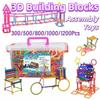 300/500/800/1000/1200Pcs Plastic 3D Building Blocks Stick Building Blocks  Children Education