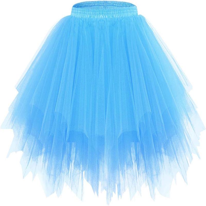 Falda de Tul para Fiesta de Halloween Tutú de Tul Vestidos de Princesa Vestidos de Boda Faldas de Malla Faldas para Actuación de Danza Tutú de Tul con Capas Esponjosas