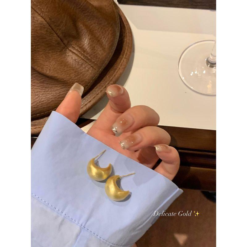 

Brushed Frosted Gold and Silver Beanie 925 Silver Stud Earrings Minimalist Easiest for Match Unique Earrings Stylish Classy Earrings for Women S925 Tremella Pin Gold Pair