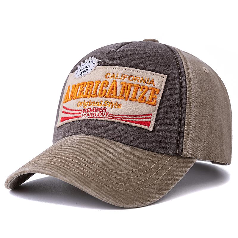 Unisex Washed Cotton Vintage Baseball Cap Americanize Letter Embroidery Dad Hat Outdoor Sports Hat For Men And Women