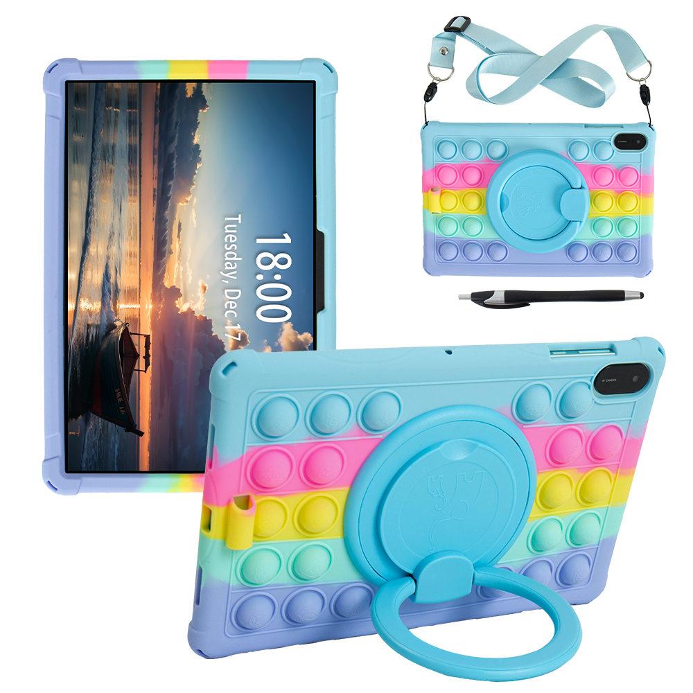 For Honor Pad X8A Case, Bubble Pop Rotating Soft Silicone Case For Honor Pad X9 X8A 11 inch Kids Safe Tablet Stand Cover