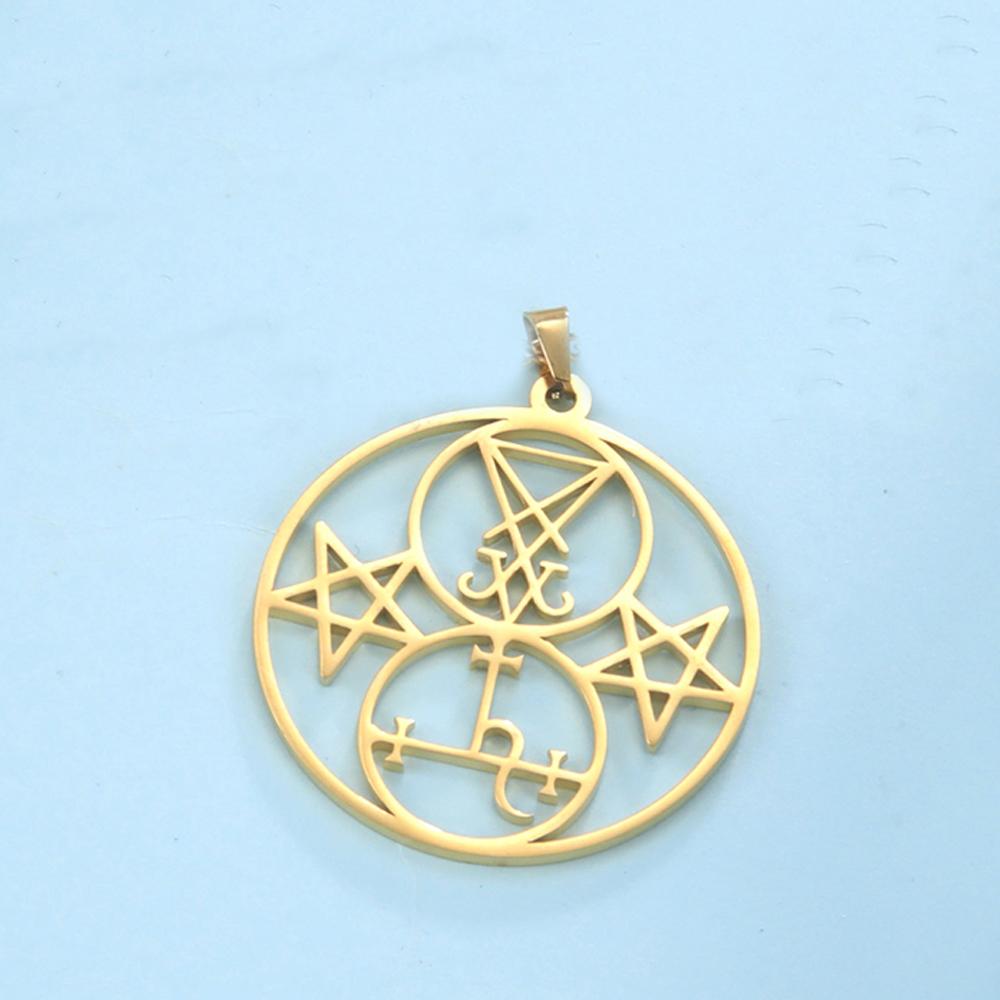 Dawapara Lilith Sigil Pendant Solomon Demon Seal Marbas Pagan Amulet Mythology Stainless Steel Charms for Jewelry Making